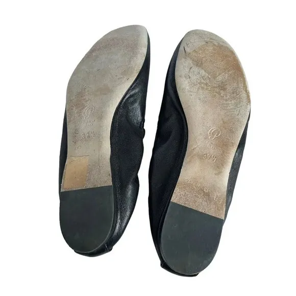 M. Gemi Ballet Flats Shoes Leather Black Women’s Size 37.5 Made In Italy