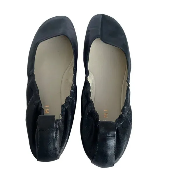 M. Gemi Ballet Flats Shoes Leather Black Women’s Size 37.5 Made In Italy