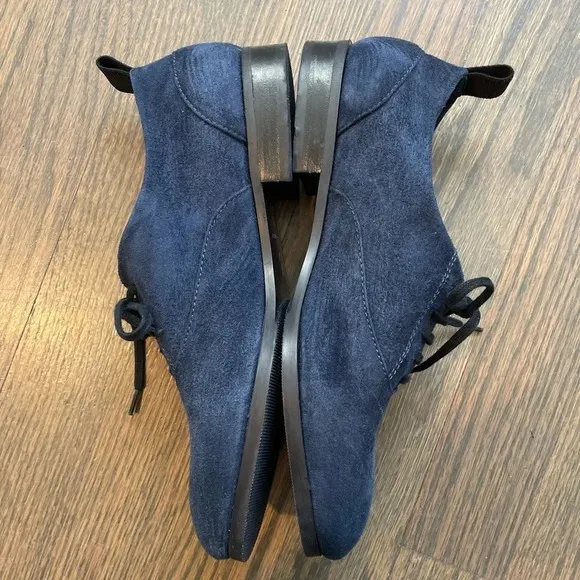 M. Gemi The Cravatta Oxford Navy Blue Suede Oxford Leather Shoes EU 35