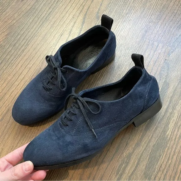 M. Gemi The Cravatta Oxford Navy Blue Suede Oxford Leather Shoes EU 35