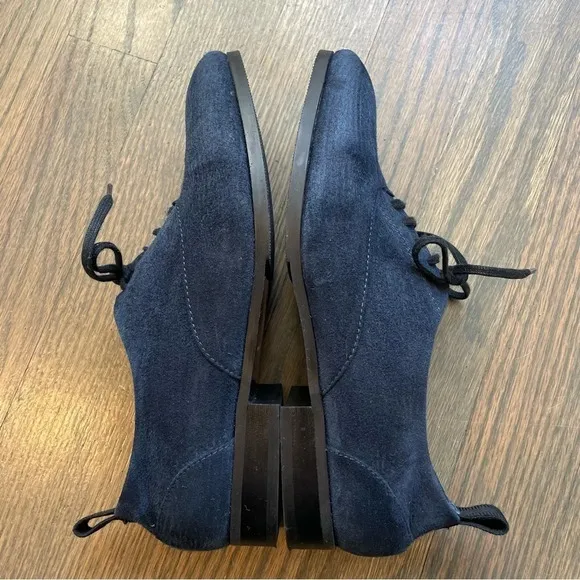 M. Gemi The Cravatta Oxford Navy Blue Suede Oxford Leather Shoes EU 35