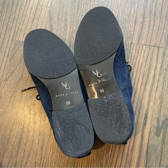 M. Gemi The Cravatta Oxford Navy Blue Suede Oxford Leather Shoes EU 35