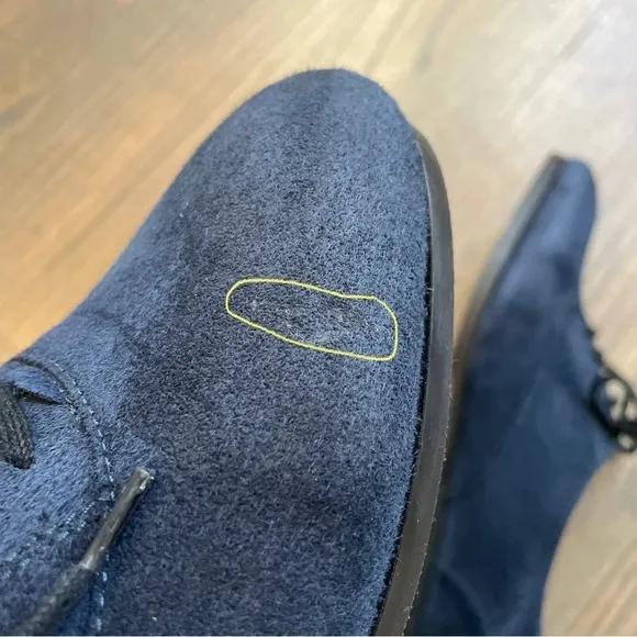 M. Gemi The Cravatta Oxford Navy Blue Suede Oxford Leather Shoes EU 35