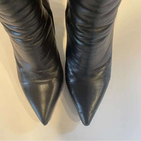 MA LO black leather ankle boots size 7