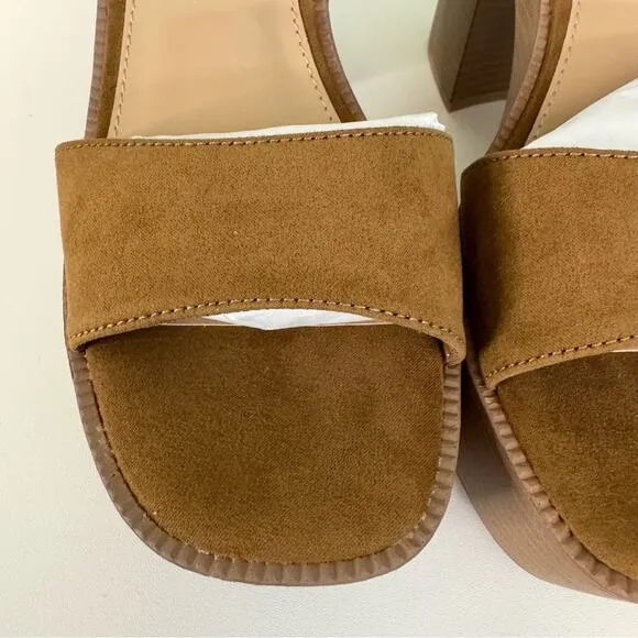 Madden Girl Women's Grandview Block Heel Platform Sandals Tan Size 9.5 NIB