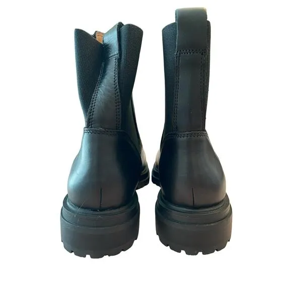 Madewell Gibson Chelsea Ankle Boot Leather Slip On Round Toe Black Size 6