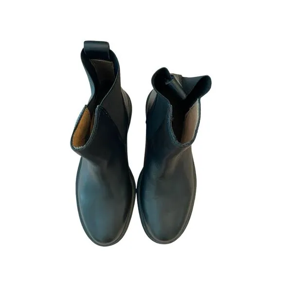 Madewell Gibson Chelsea Ankle Boot Leather Slip On Round Toe Black Size 6