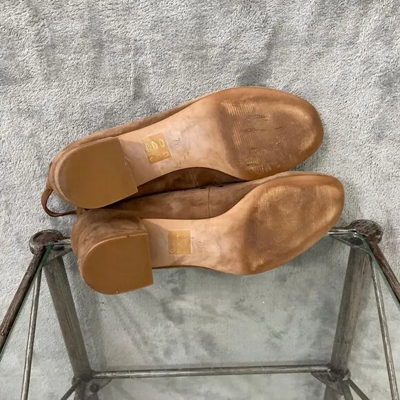 Madewell Inez shoes women’s size 7.5 Mary Jane Studded suede leather Brown ankle