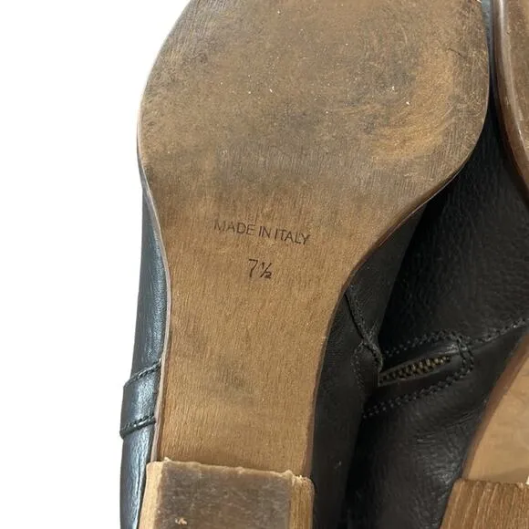 Madewell The Billie Boot Leather Ankle Bootie Black and Brown Women's Size 7.5