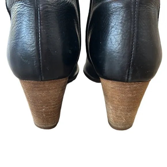 Madewell The Billie Boot Leather Ankle Bootie Black and Brown Women's Size 7.5