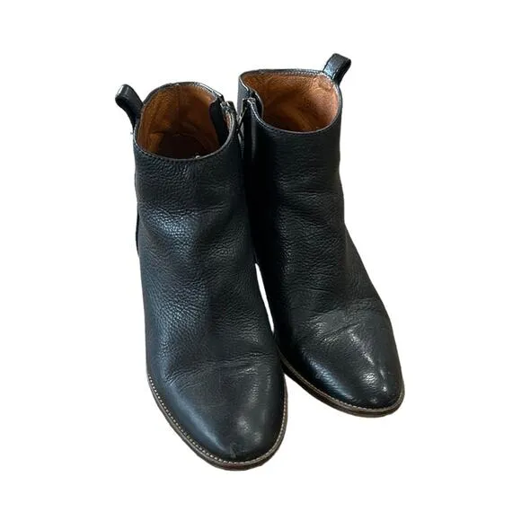 Madewell The Billie Boot Leather Ankle Bootie Black and Brown Women's Size 7.5