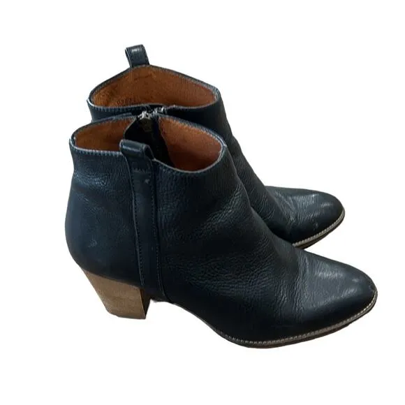 Madewell The Billie Boot Leather Ankle Bootie Black and Brown Women's Size 7.5