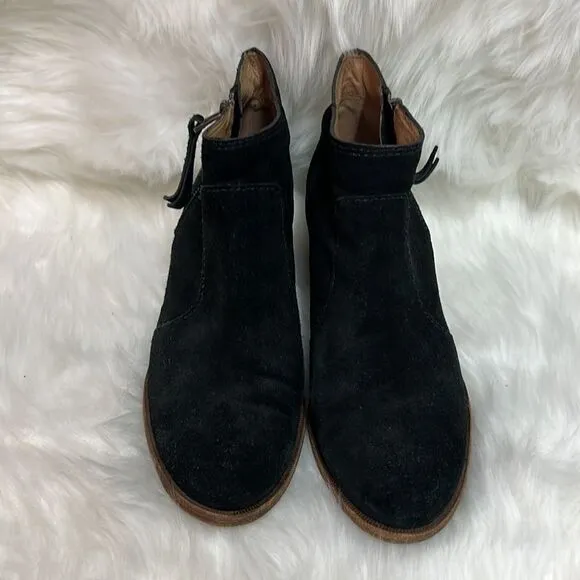 Madewell The Janice Boot in Black Suede Size 9 D21