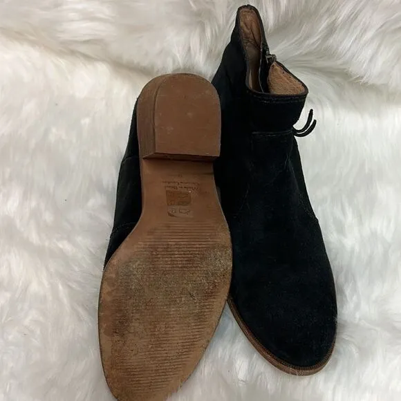 Madewell The Janice Boot in Black Suede Size 9 D21