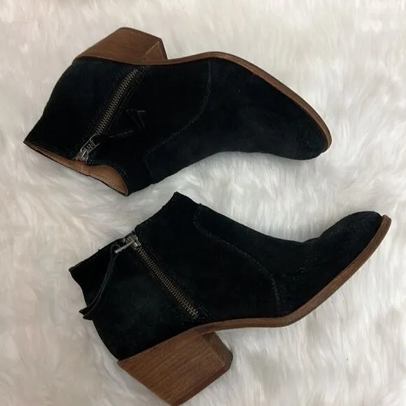 Madewell The Janice Boot in Black Suede Size 9 D21