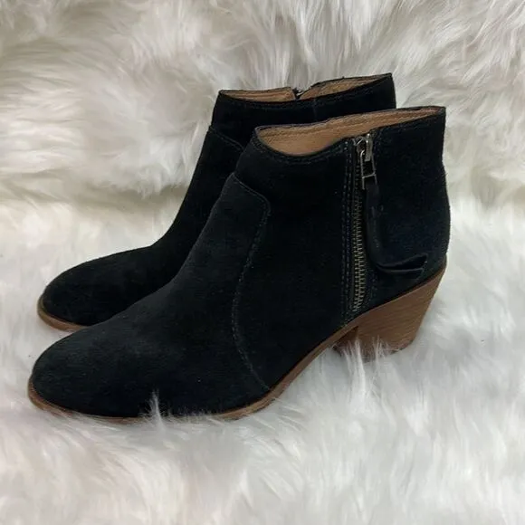 Madewell The Janice Boot in Black Suede Size 9 D21