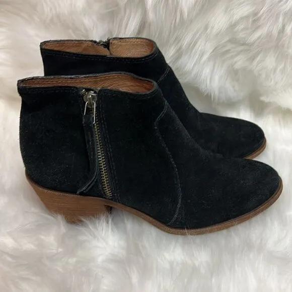 Madewell The Janice Boot in Black Suede Size 9 D21