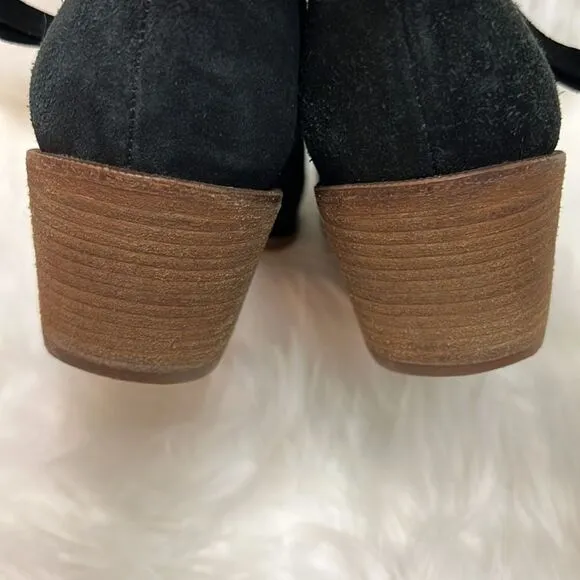 Madewell The Janice Boot in Black Suede Size 9 D21