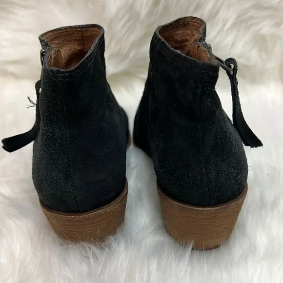 Madewell The Janice Boot in Black Suede Size 9 D21