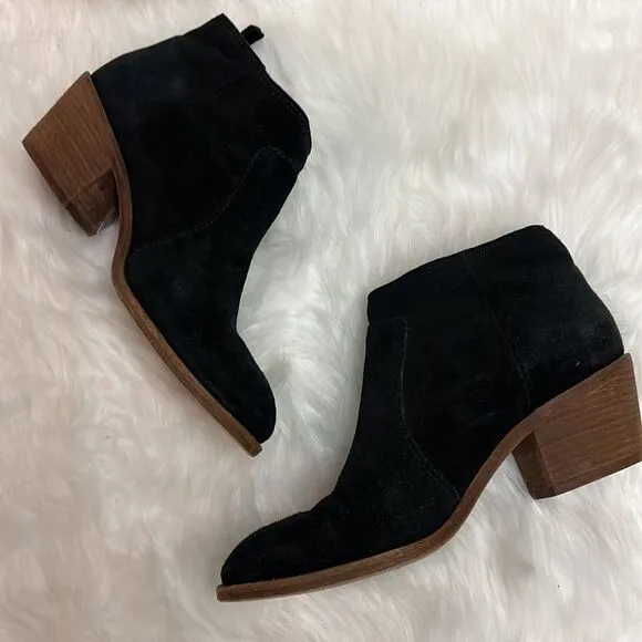 Madewell The Janice Boot in Black Suede Size 9 D21