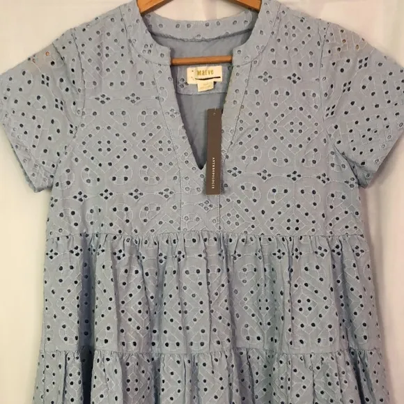 Maeve Harper Eyelet Tunic Light Blue  Dress Size XS