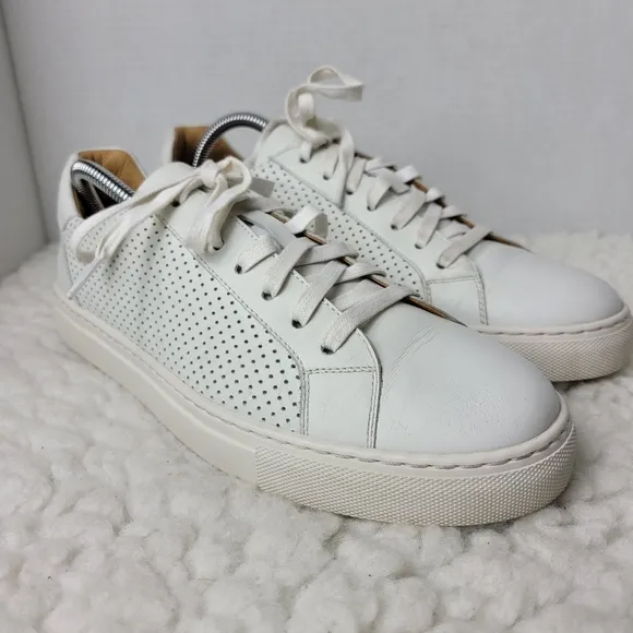 Magnanni Costa Lo Perf Mens Size 8 M Sneaker White Leather Shoes