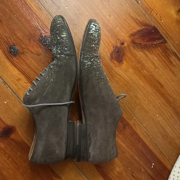 Maison MargielaPaint splattered suede shoe
