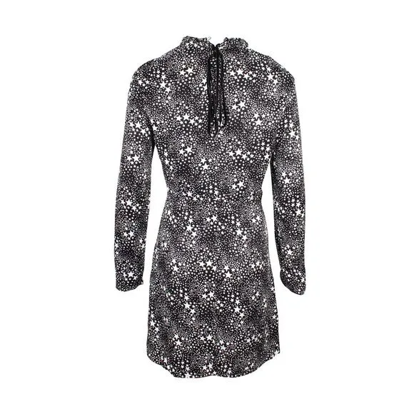 Maje Star Print Mini Dress in Black Cupro