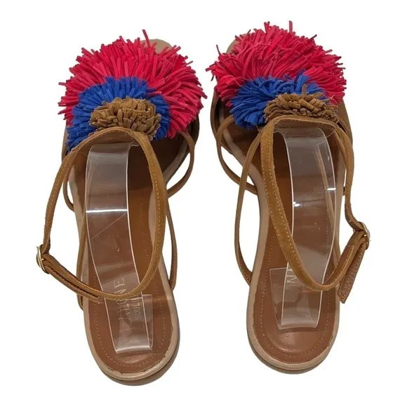 Malone Souliers Leather Pom Pom Colorful Casual Sandals Women’s 38.5