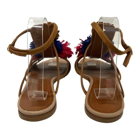 Malone Souliers Leather Pom Pom Colorful Casual Sandals Women’s 38.5