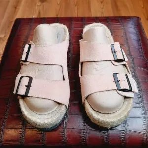 Manebi Nordic Suede Slide Sandals Palm Green Size 41 Or 10.5