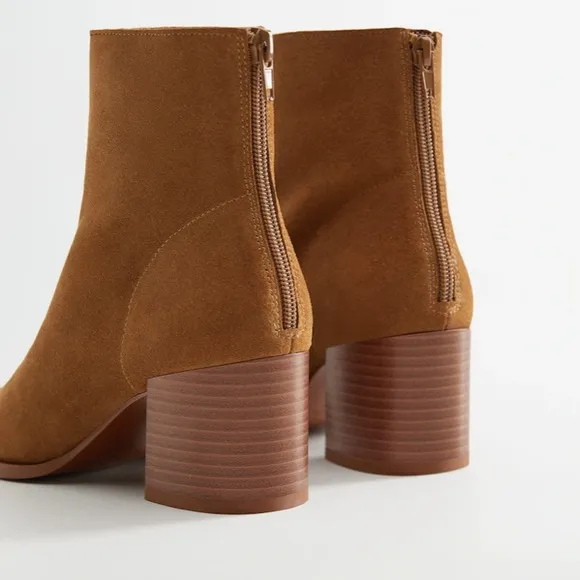 Mango Leather Ankle Boots