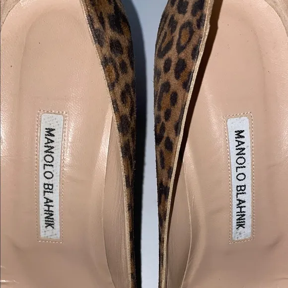 Manolo Blahnik suede animal print pumps