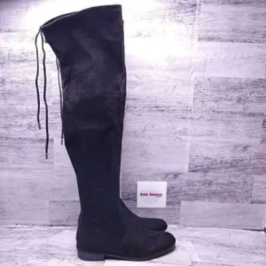 Marc Fisher Over the Knee Tall Faux Suede Flat Boot Black Women's sz 7