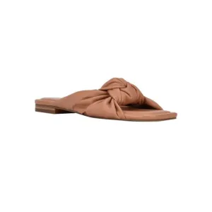 MARC FISHER Womens Beige Knot Farisa Square Toe Slip On Slide Sandals 5 M