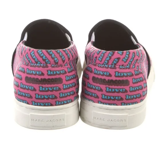 Marc Jacobs Vibrant Pink and Blue Love Slip-Ons