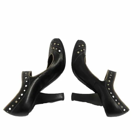 Marc Jacobs Womens Heels Leather Shoes Mary Jane Size 7 Black Poke Dots