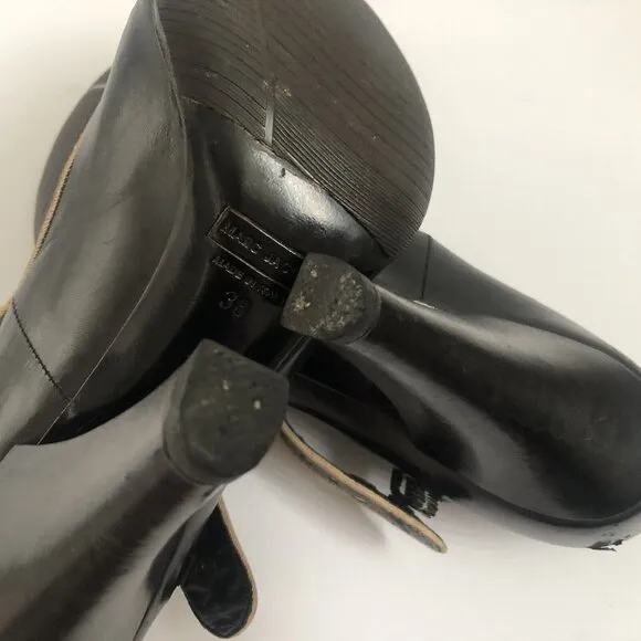 Marc Jacobs Womens Heels Leather Shoes Mary Jane Size 7 Black Poke Dots