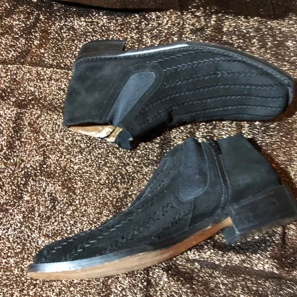 Marco Vicci Premium Vintage Black Suede Ankle Boots Men’s