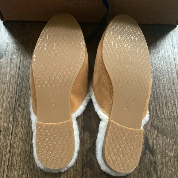 Margaux Shearling Mule in amber suede