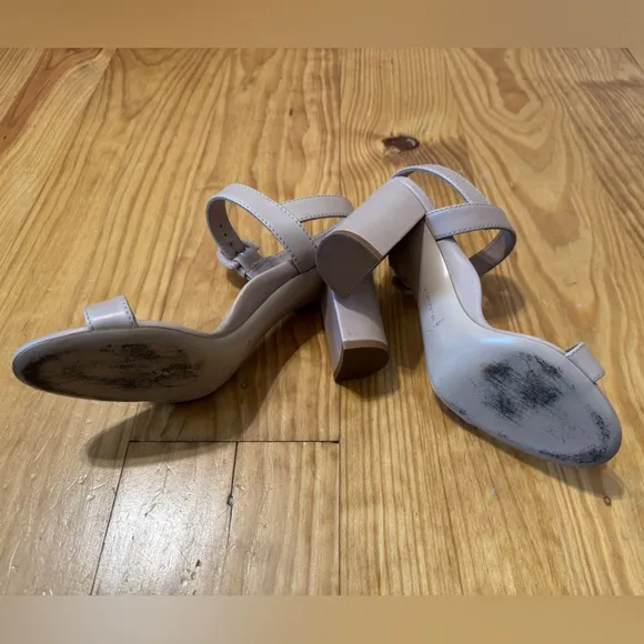 Marion Parke Strappy Leather Sandal Block Heel Nude Tan Women’s EUR 38.5 / US 8