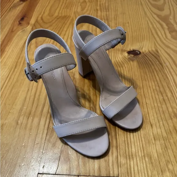 Marion Parke Strappy Leather Sandal Block Heel Nude Tan Women’s EUR 38.5 / US 8
