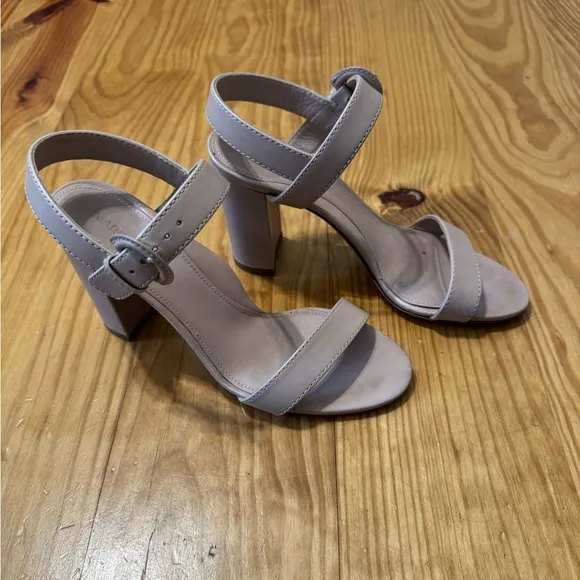 Marion Parke Strappy Leather Sandal Block Heel Nude Tan Women’s EUR 38.5 / US 8