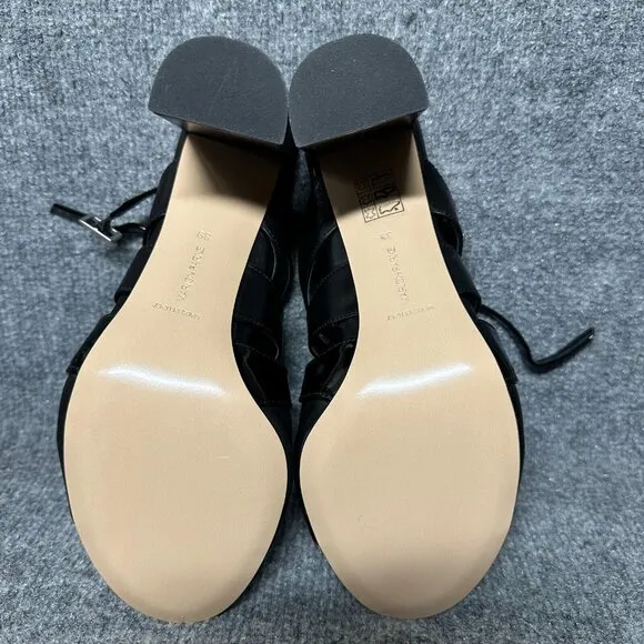Marion Parke Women's US 9 Slingback Black Leather Casual Block Heel Sandals