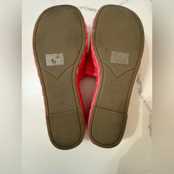 Mark Fisher Priya Pink Woven Slide Sandals. Size 9.