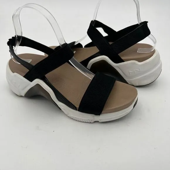 Mark Mason by Skechers Sandals Women's Size 10 Neo Block Black Leather Sandals
