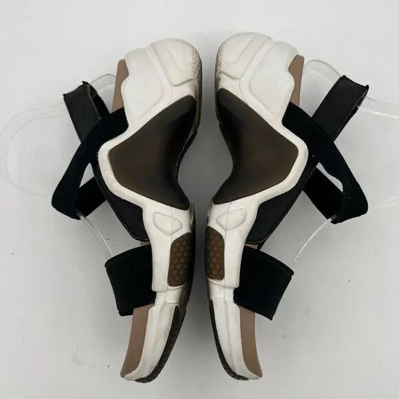 Mark Mason by Skechers Sandals Women's Size 10 Neo Block Black Leather Sandals