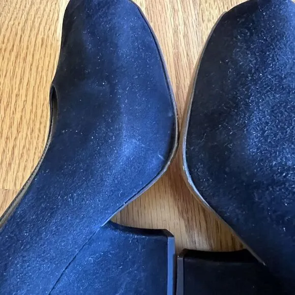 Marni Shoes Black Suede Cone Heel Leather‎ Round Toe 40's Inspire Size 8 38 EU