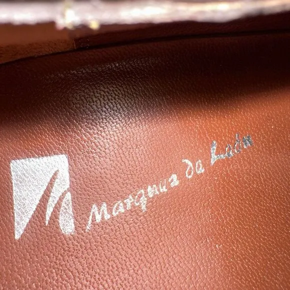 Marquez de Leon Dress Shoes Men's Size 25A US 7A Brown Ostrich Leather‎ Slip On