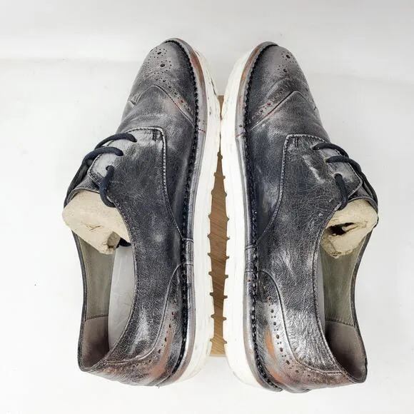 Marsell Shoes Womens 39 Gomme Sancrispa Grey Silver Wingtip Brogue Leather Italy